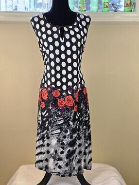 1X Tango Mango Mixed Print Polka Dot & Rose Sheath Dress